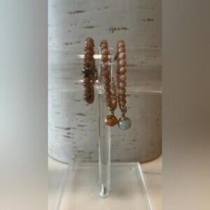 Elegant Beaded Bracelet Set with Charms